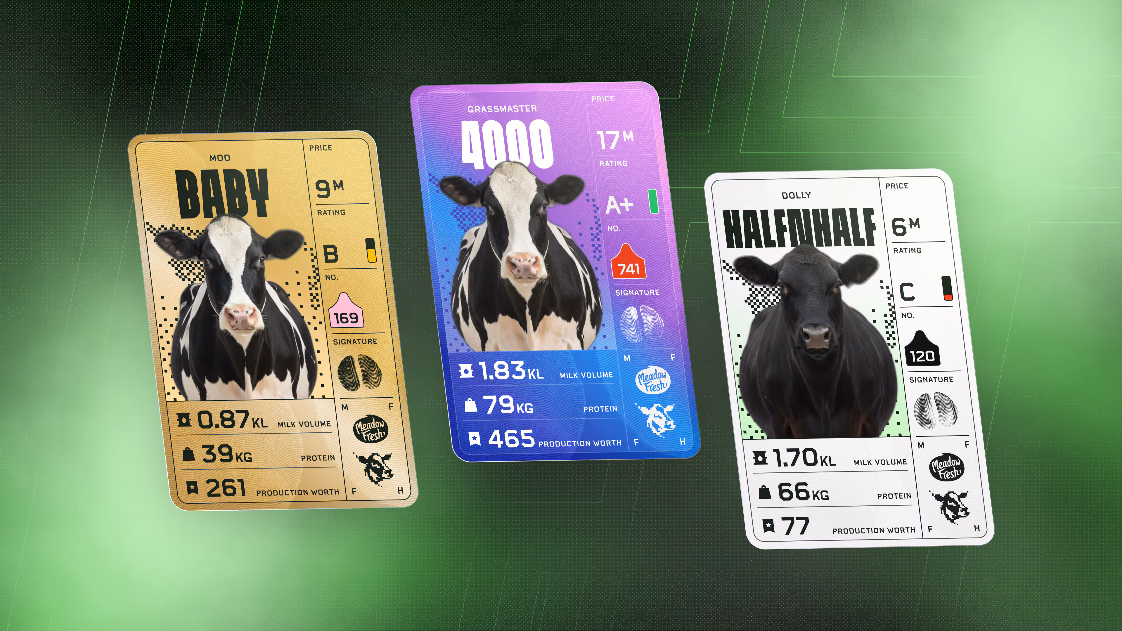 Fantasy Herd cow cards